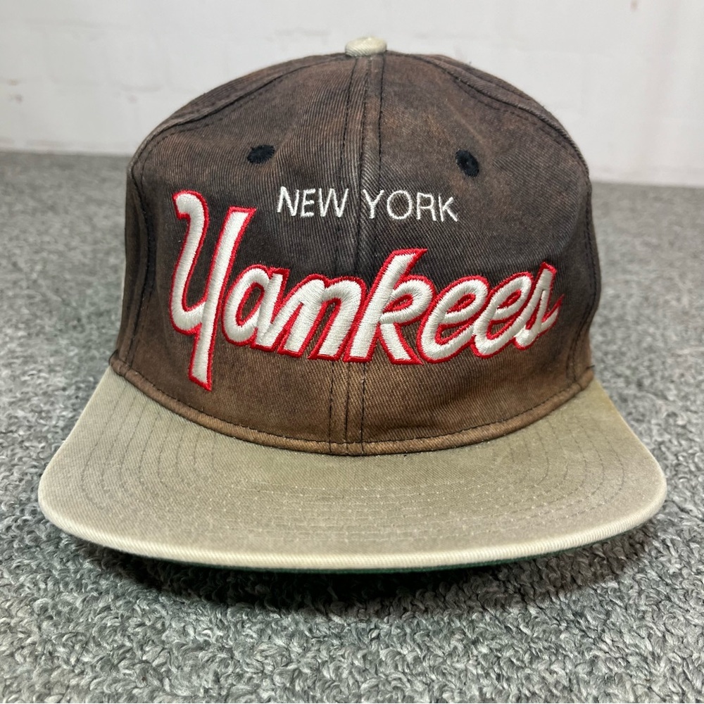 Vintage New York Yankees Sports Specialties Snapback Hat Puerto Rican Flag Rare